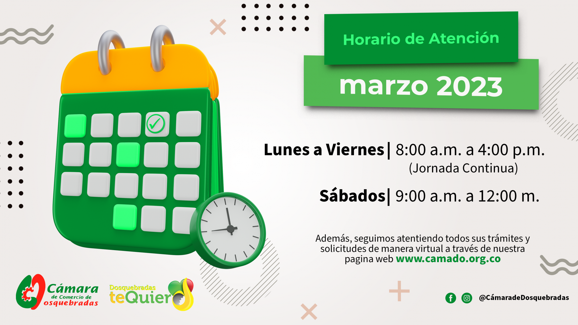 HorarioMarzo2023 Cámara de Comercio de Dosquebradas